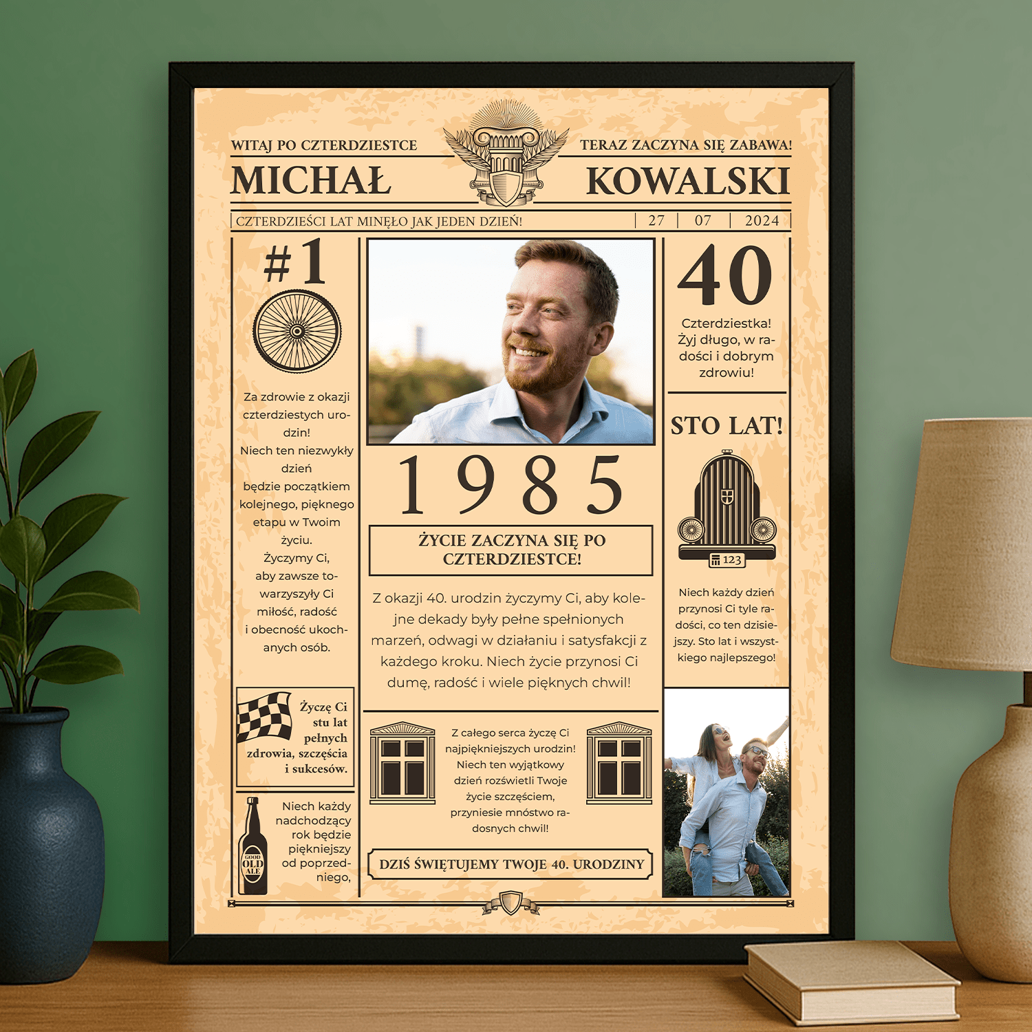Strona z gazety - plakat personalizowany dla mężczyzny - StwórzPrezent.pl