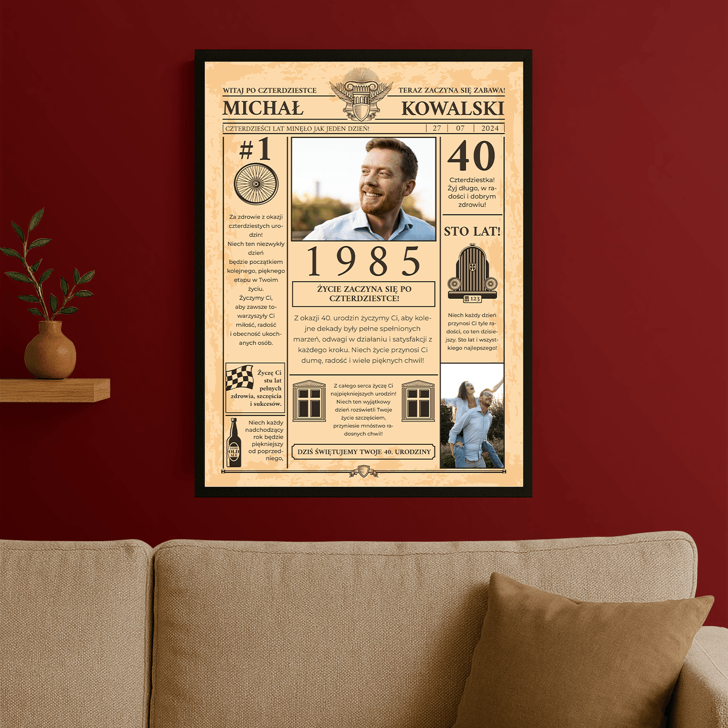 Strona z gazety - plakat personalizowany dla mężczyzny - StwórzPrezent.pl