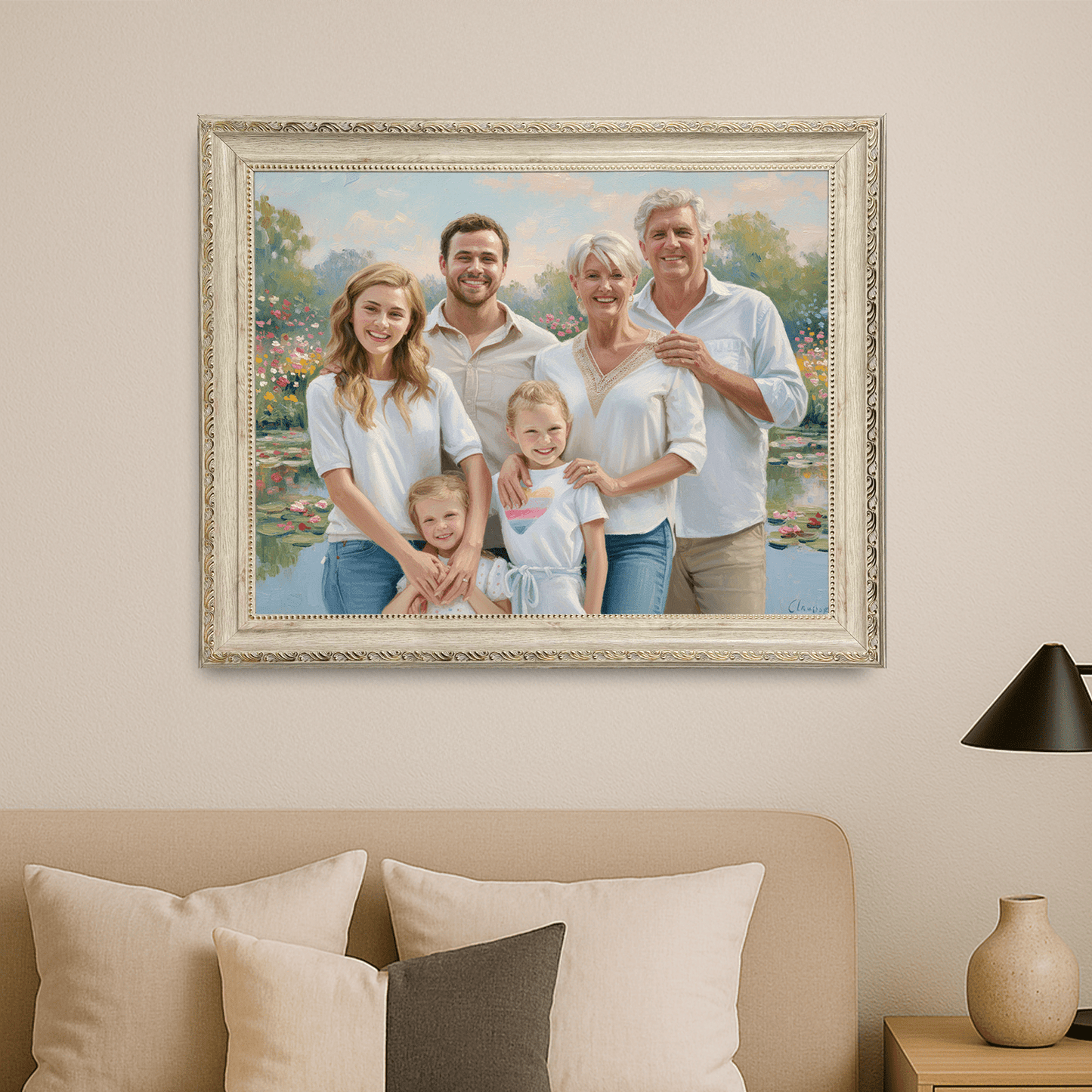 Szczęśliwa rodzina - portret na płótnie dla rodziców - StwórzPrezent.pl