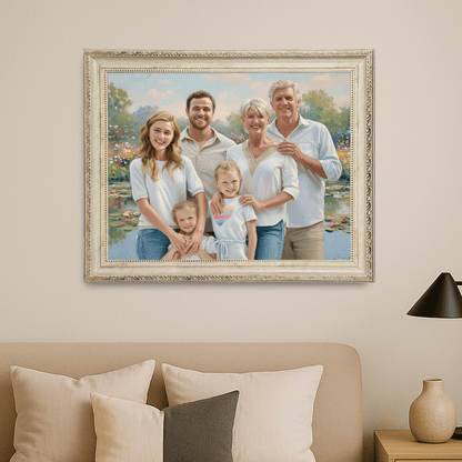 Szczęśliwa rodzina - portret na płótnie dla rodziców - StwórzPrezent.pl