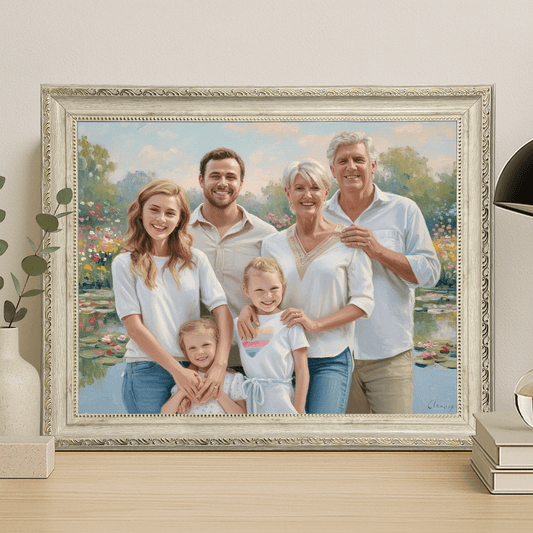 Szczęśliwa rodzina - portret na płótnie dla rodziców - StwórzPrezent.pl