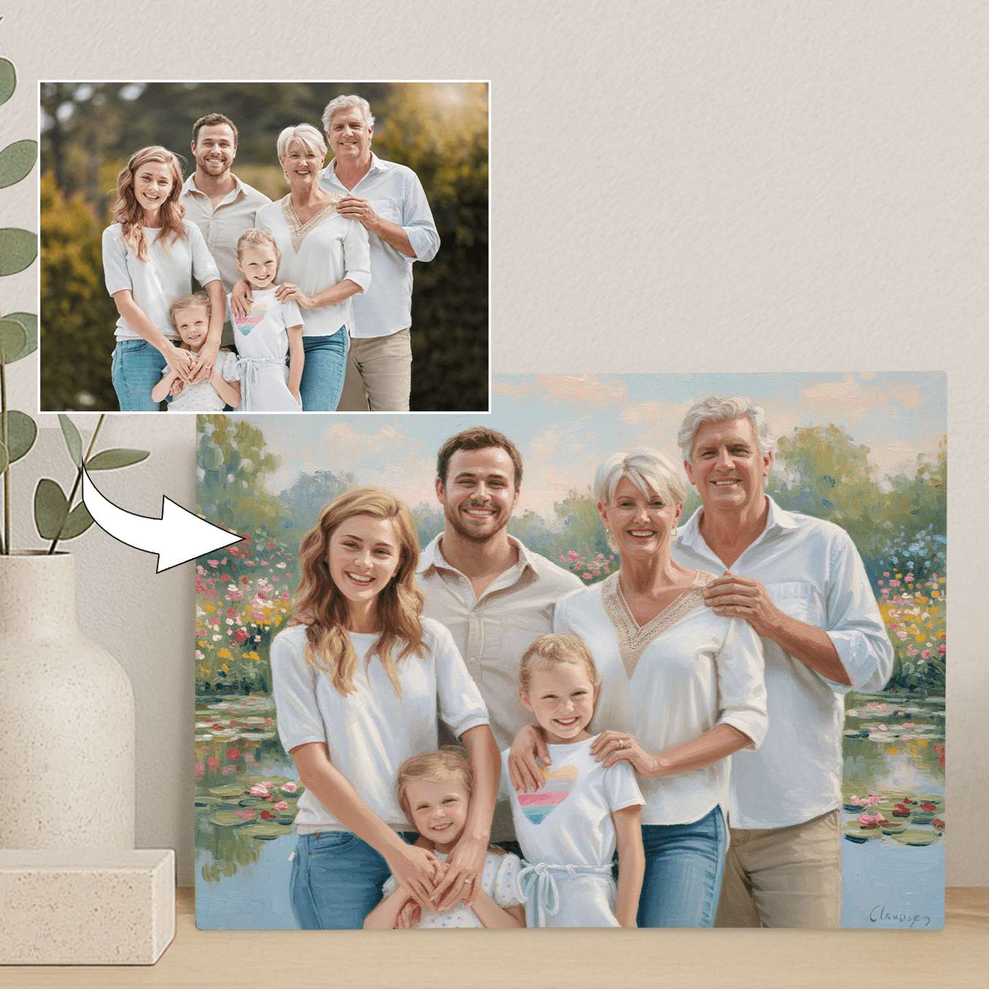 Szczęśliwa rodzina - portret na płótnie dla rodziców - StwórzPrezent.pl