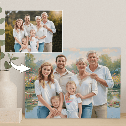 Szczęśliwa rodzina - portret na płótnie dla rodziców - StwórzPrezent.pl