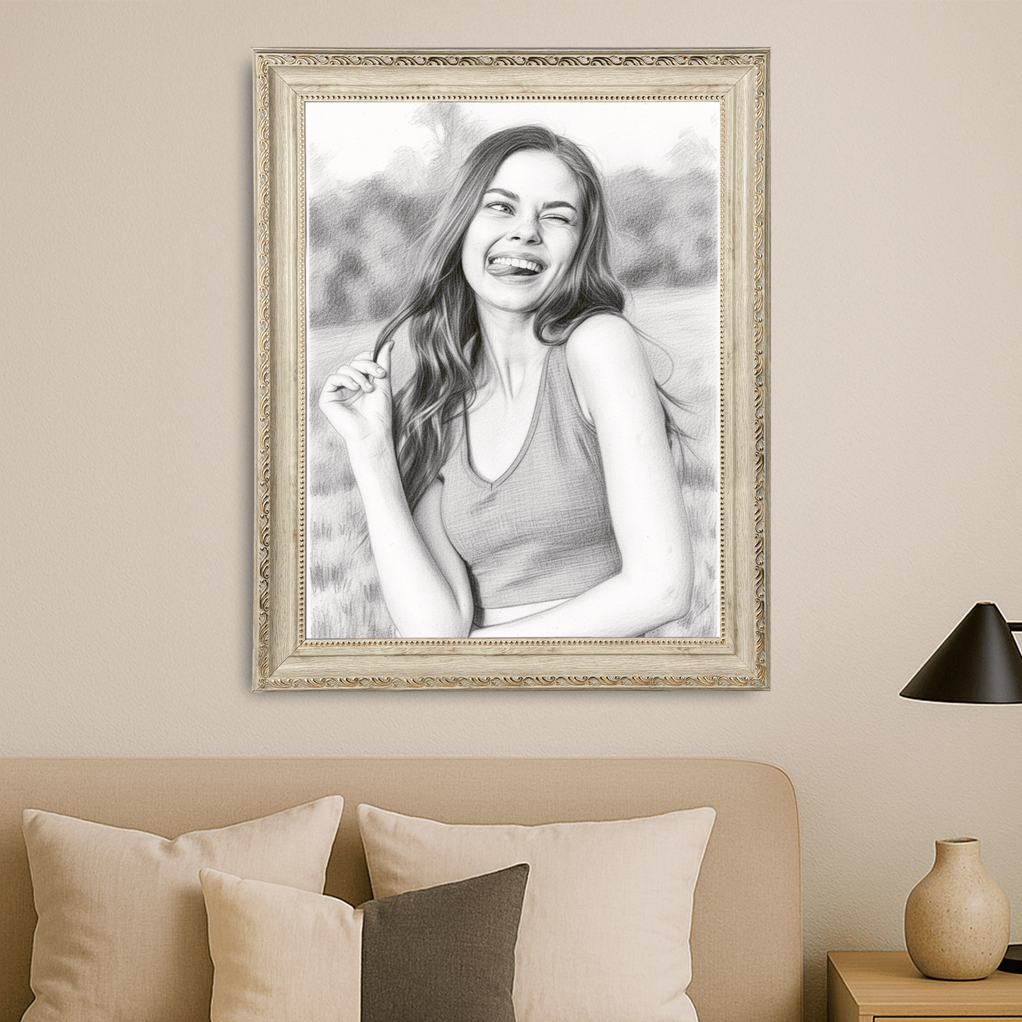 Szkic kobiety - portret na płótnie dla niej - StwórzPrezent.pl