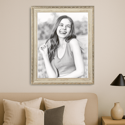 Szkic kobiety - portret na płótnie dla niej - StwórzPrezent.pl