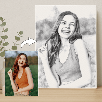 Szkic kobiety - portret na płótnie dla niej - StwórzPrezent.pl