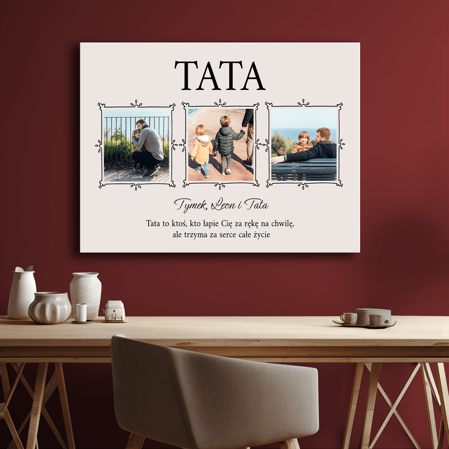 Tata to ktoś wyjątkowy - kolaż na płótnie dla taty - StwórzPrezent.pl