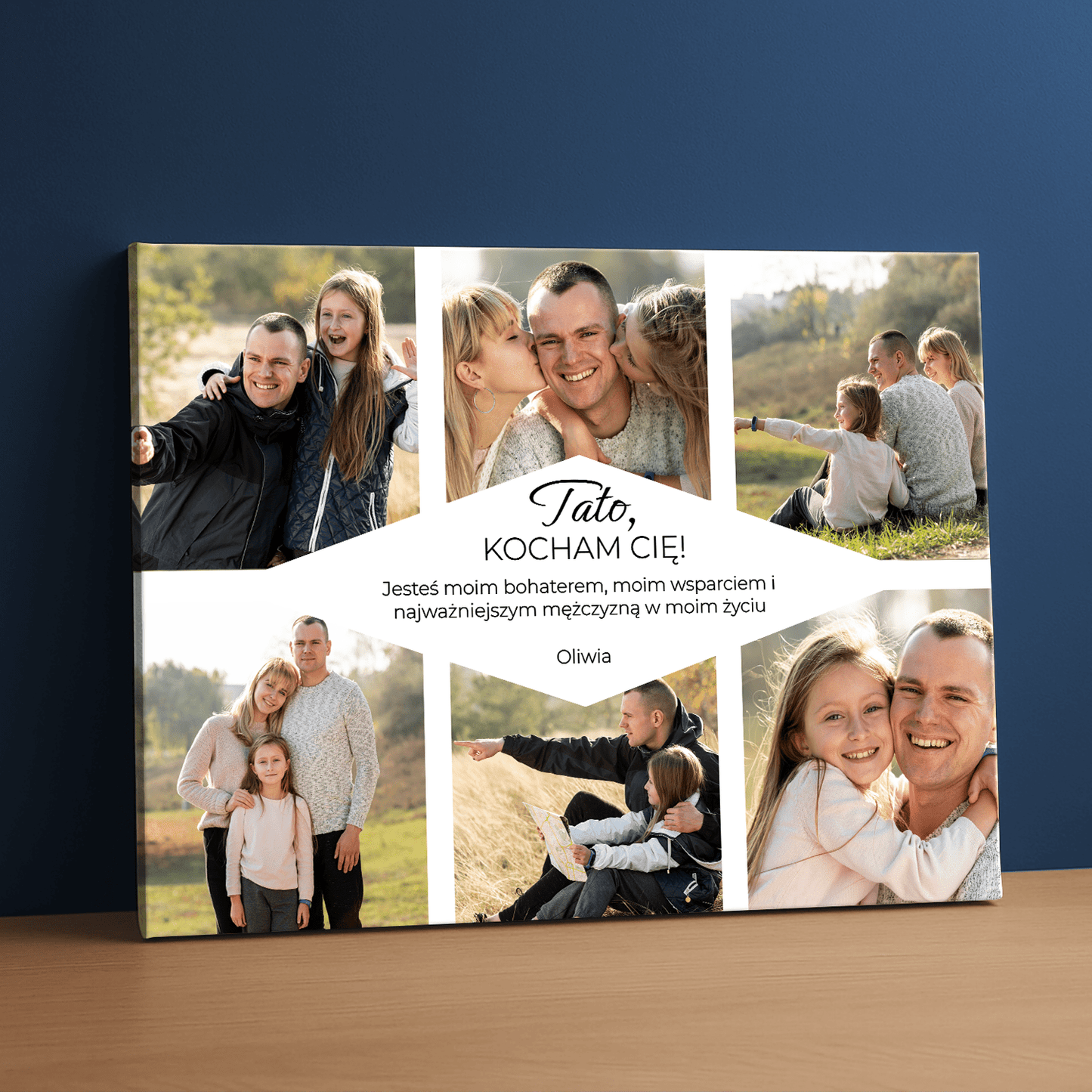 Tato, jesteś moim bohaterem - kolaż na płótnie dla taty - StwórzPrezent.pl