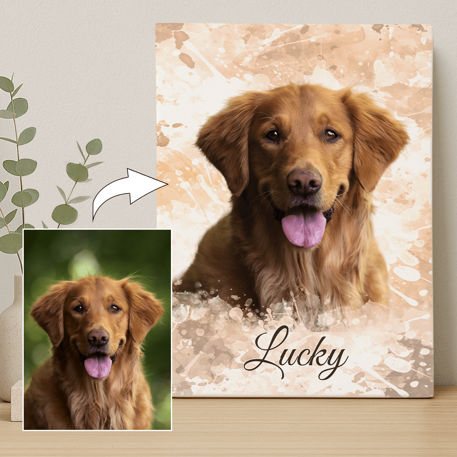 Ukochany pupil - portret na płótnie dla miłośnika psów - StwórzPrezent.pl
