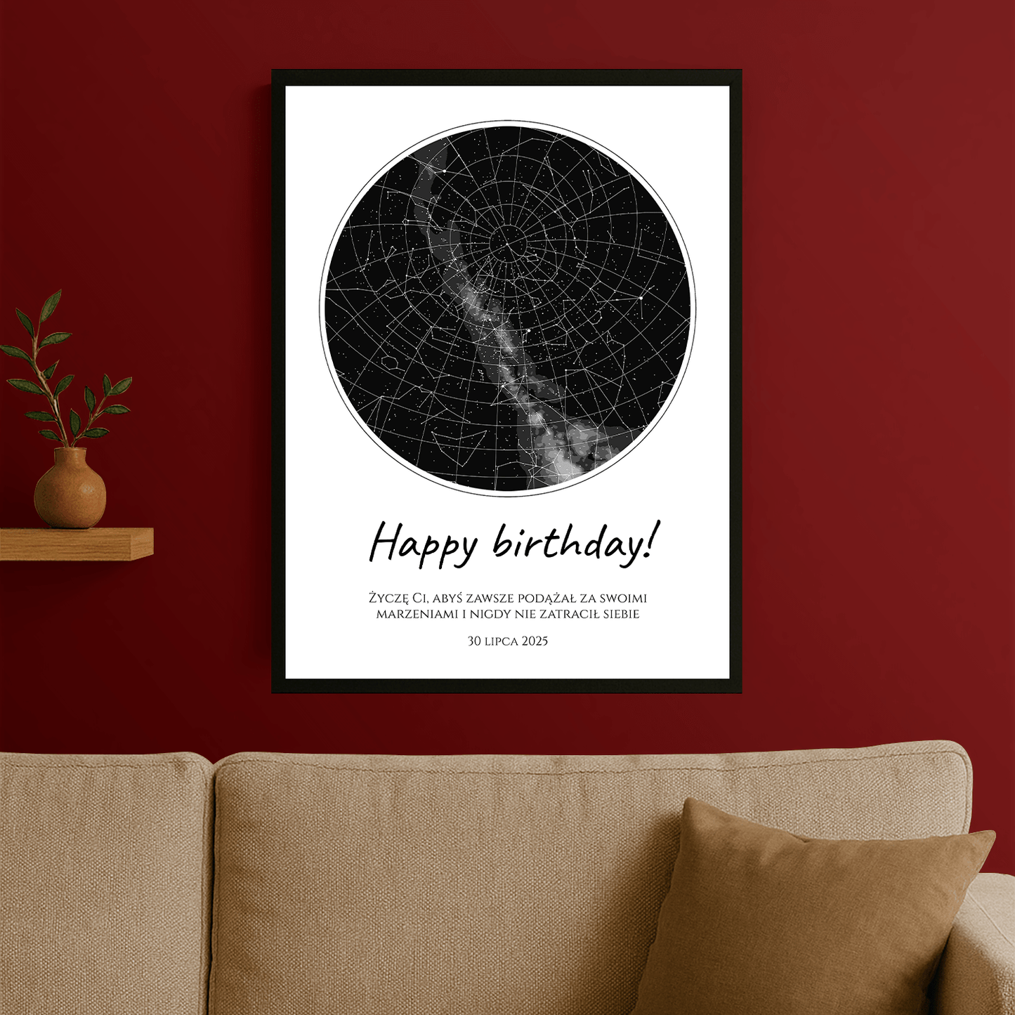 Urodzinowa mapa gwiazd - plakat personalizowany dla niego - StwórzPrezent.pl