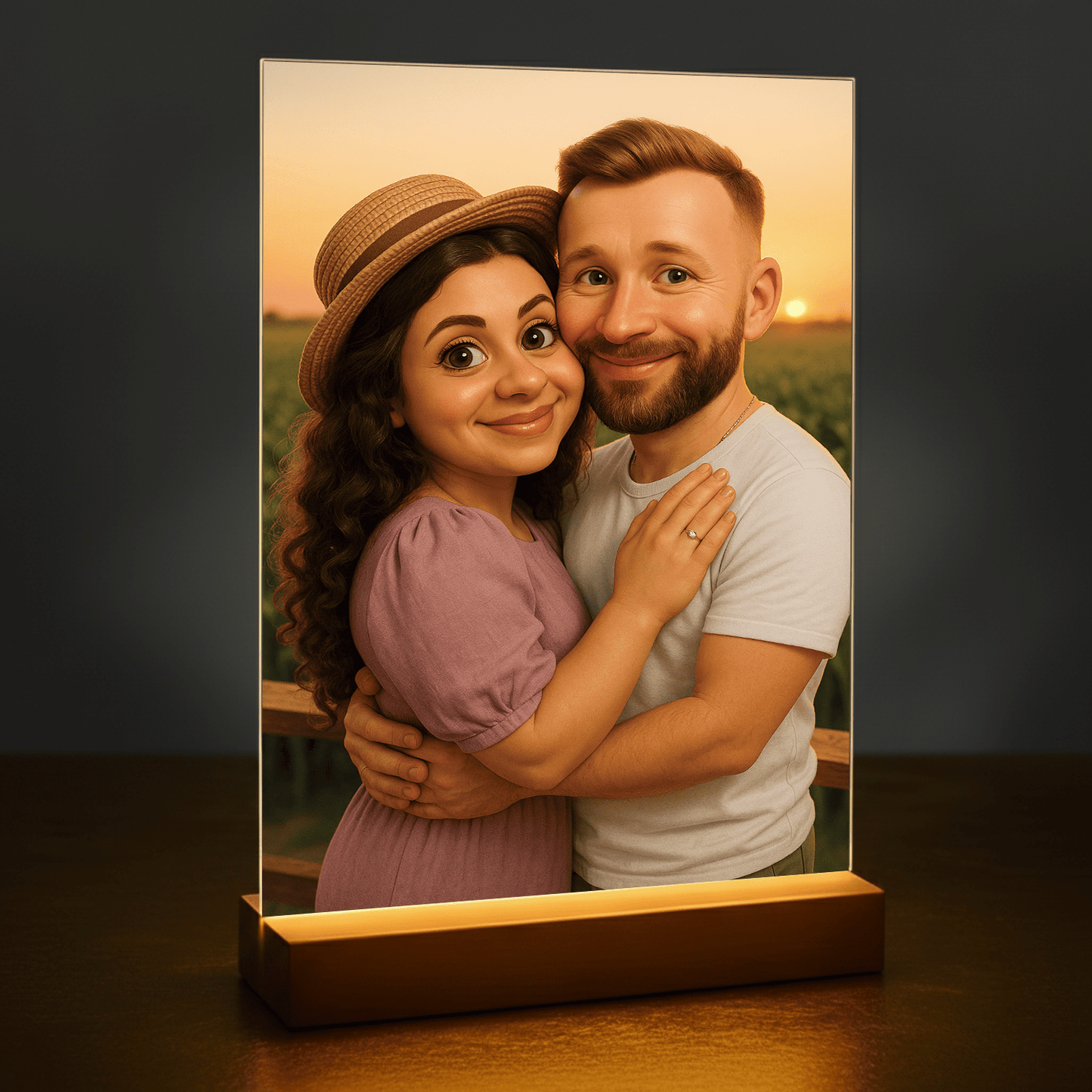 Wasza bajkowa historia - portret na szkle dla pary - stworzprezent.pl