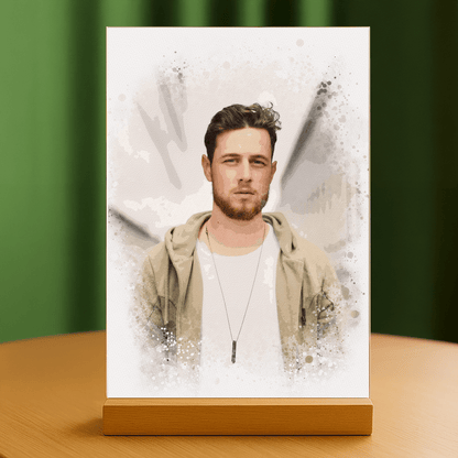 Watercolor Man - portret na szkle akrylowym dla niego - stworzprezent.pl