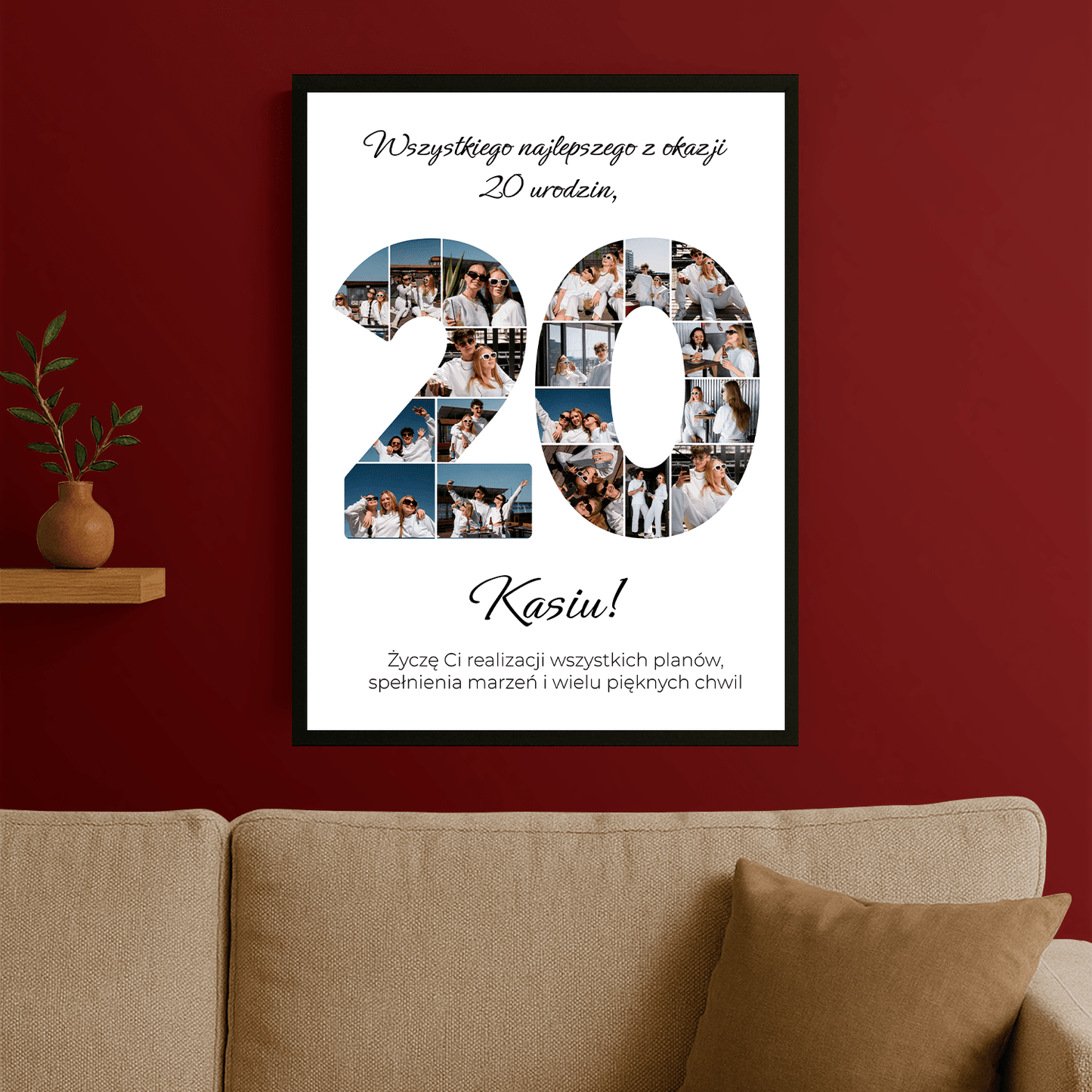 Wszystkiego najlepszego na 20 urodziny - plakat personalizowany dla niej - StwórzPrezent.pl