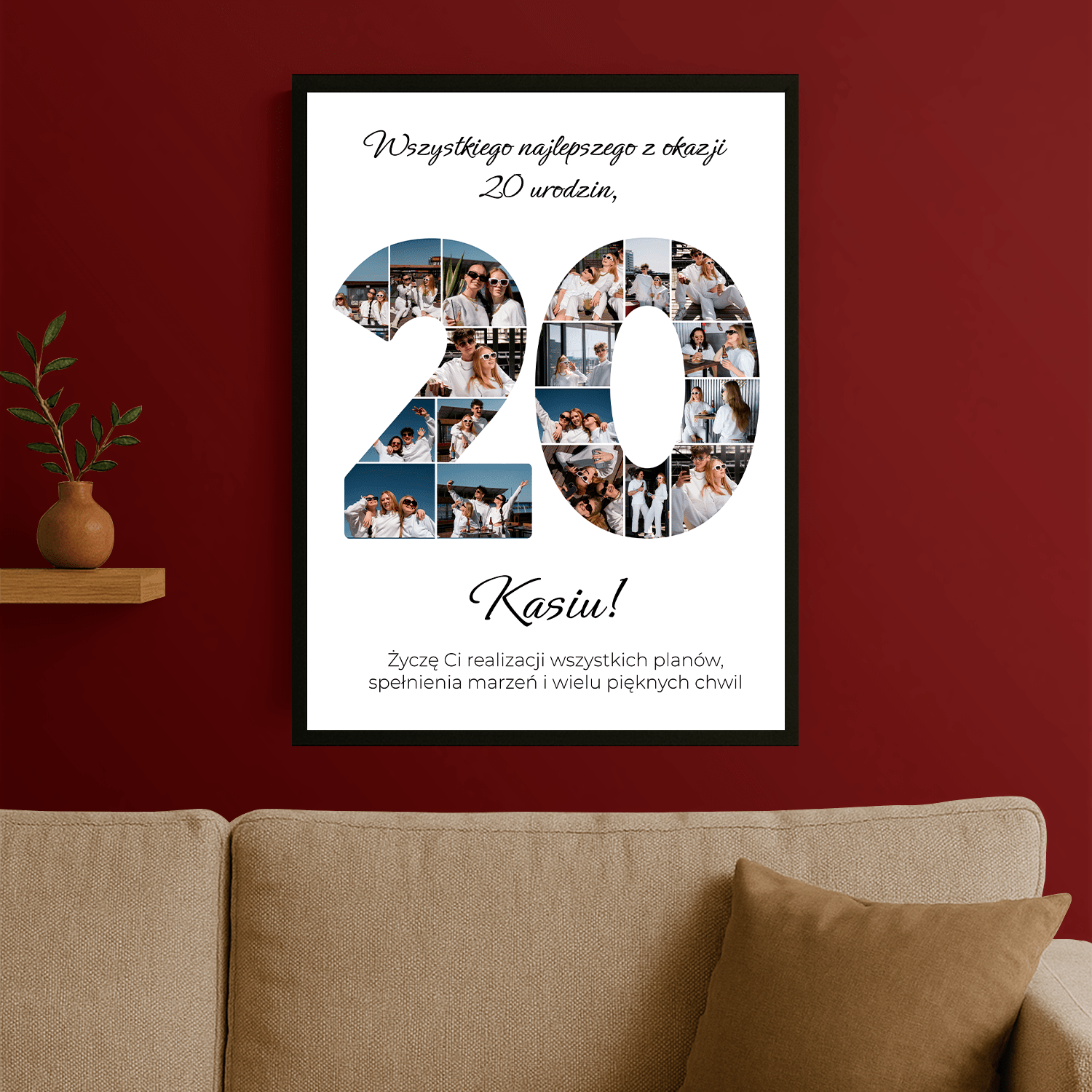 Wszystkiego najlepszego na 20 urodziny - plakat personalizowany dla niej - StwórzPrezent.pl