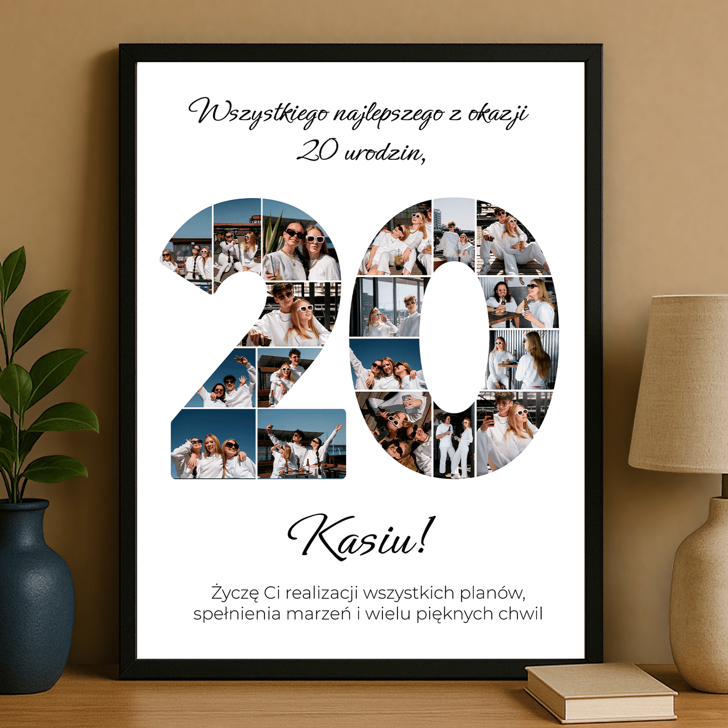 Wszystkiego najlepszego na 20 urodziny - plakat personalizowany dla niej - StwórzPrezent.pl