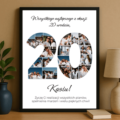Wszystkiego najlepszego na 20 urodziny - plakat personalizowany dla niej - StwórzPrezent.pl