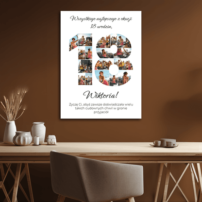 Wszystkiego najlepszego z okazji 18 urodzin - kolaż na płótnie dla przyjaciółki - StwórzPrezent.pl