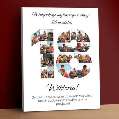 Wszystkiego najlepszego z okazji 18 urodzin - kolaż na płótnie dla przyjaciółki - StwórzPrezent.pl