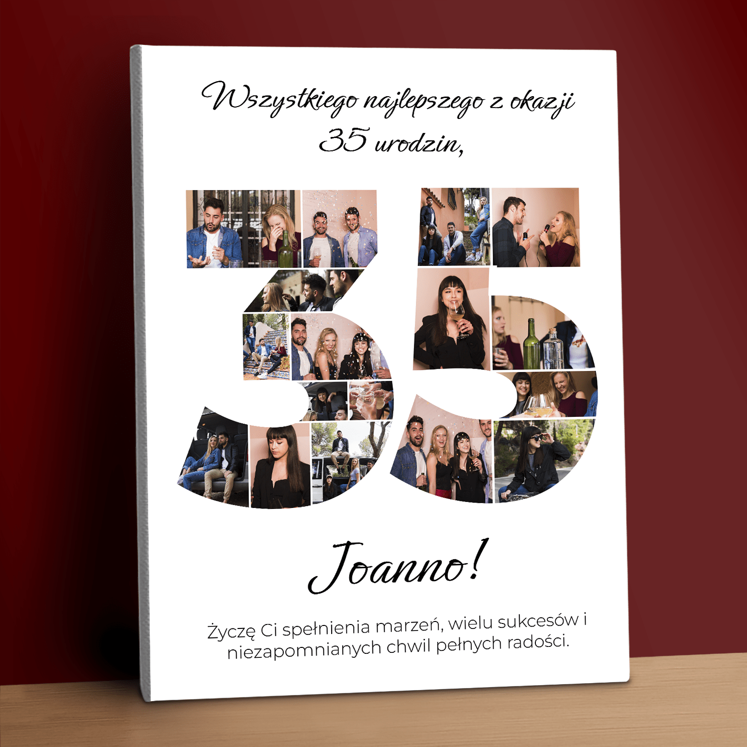 Wszystkiego najlepszego z okazji 35 urodzin - kolaż na płótnie dla przyjaciółki - StwórzPrezent.pl