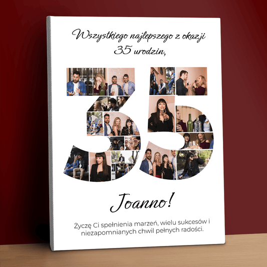 Wszystkiego najlepszego z okazji 35 urodzin - kolaż na płótnie dla przyjaciółki - StwórzPrezent.pl