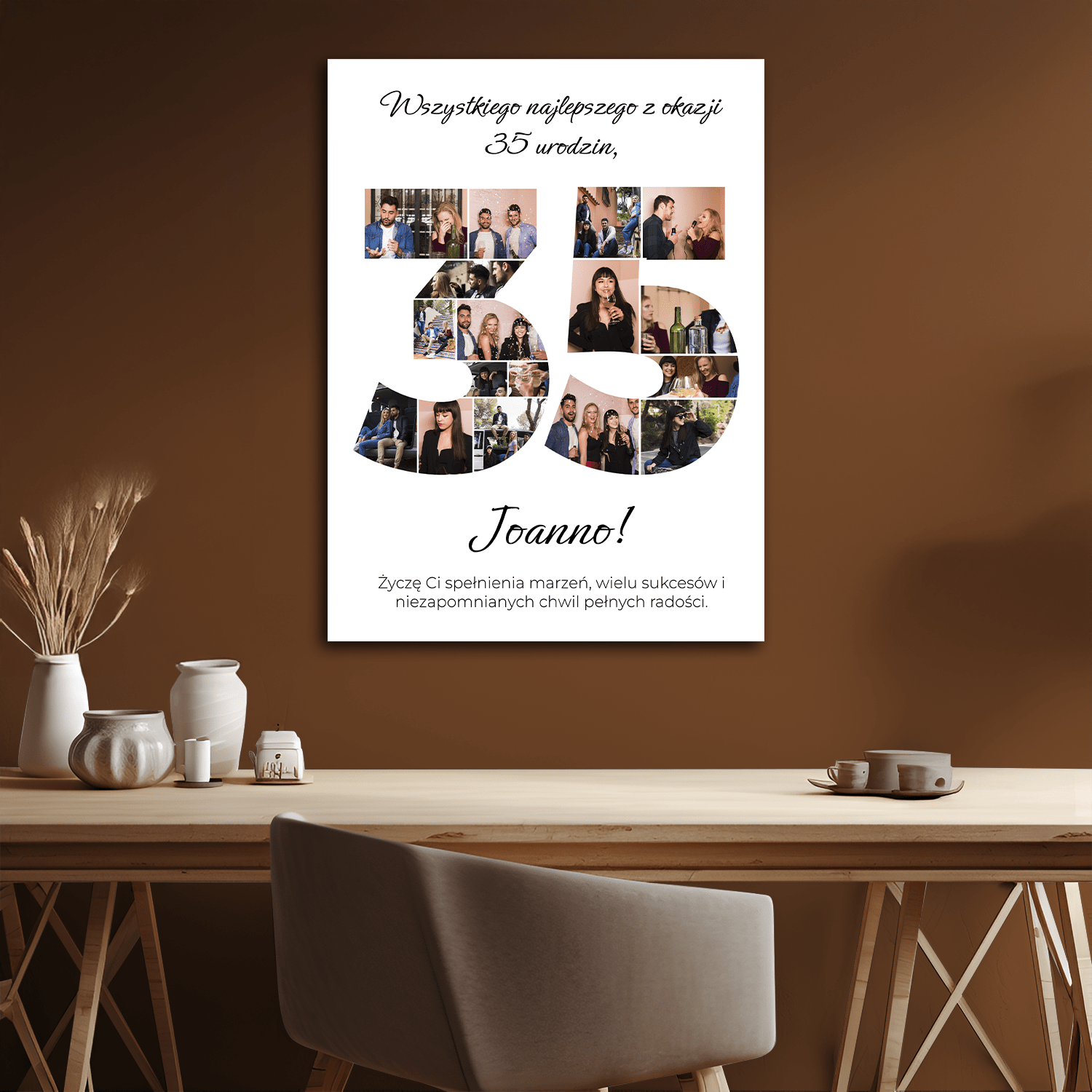 Wszystkiego najlepszego z okazji 35 urodzin - kolaż na płótnie dla przyjaciółki - StwórzPrezent.pl