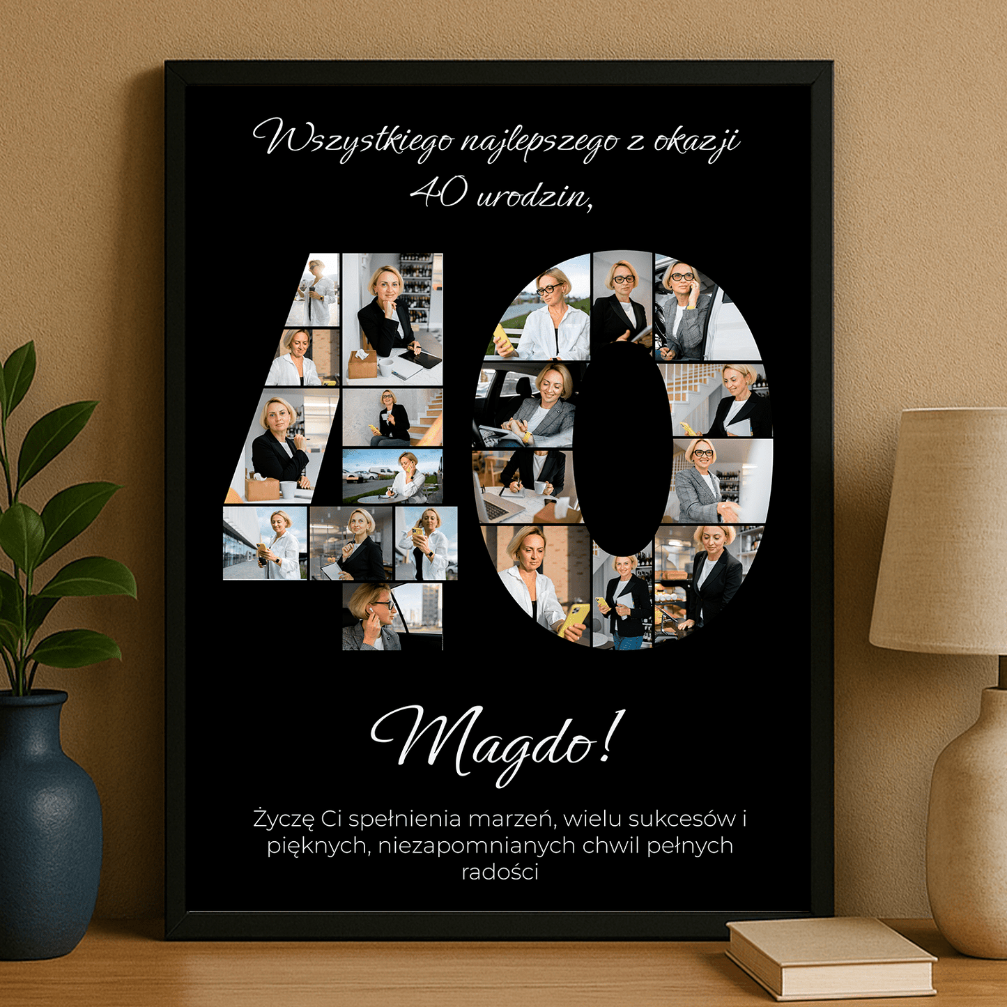 Wszystkiego najlepszego z okazji 40. - plakat personalizowany dla niej - StwórzPrezent.pl