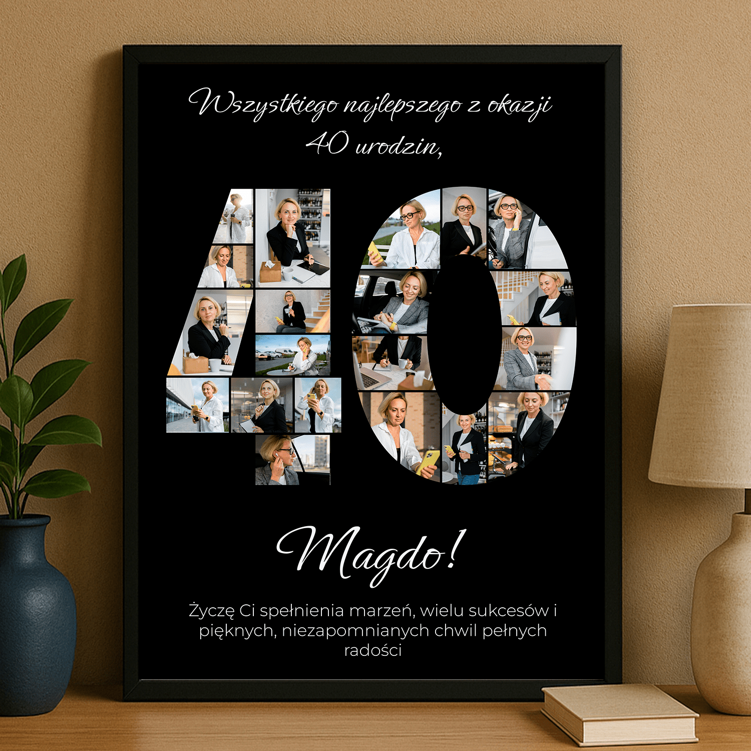 Wszystkiego najlepszego z okazji 40. - plakat personalizowany dla niej - StwórzPrezent.pl