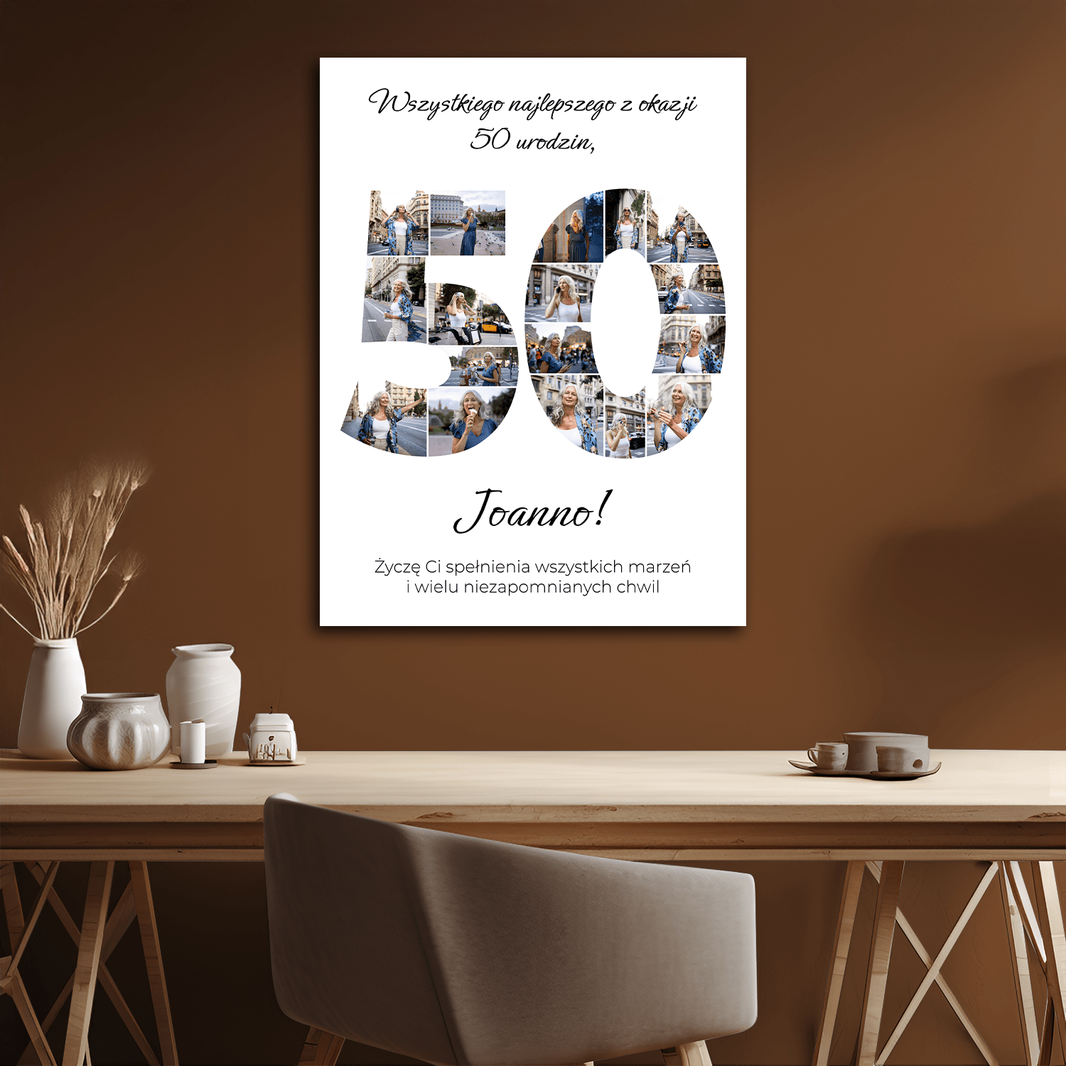 Wszystkiego najlepszego z okazji 50. - kolaż na płótnie dla niej - StwórzPrezent.pl