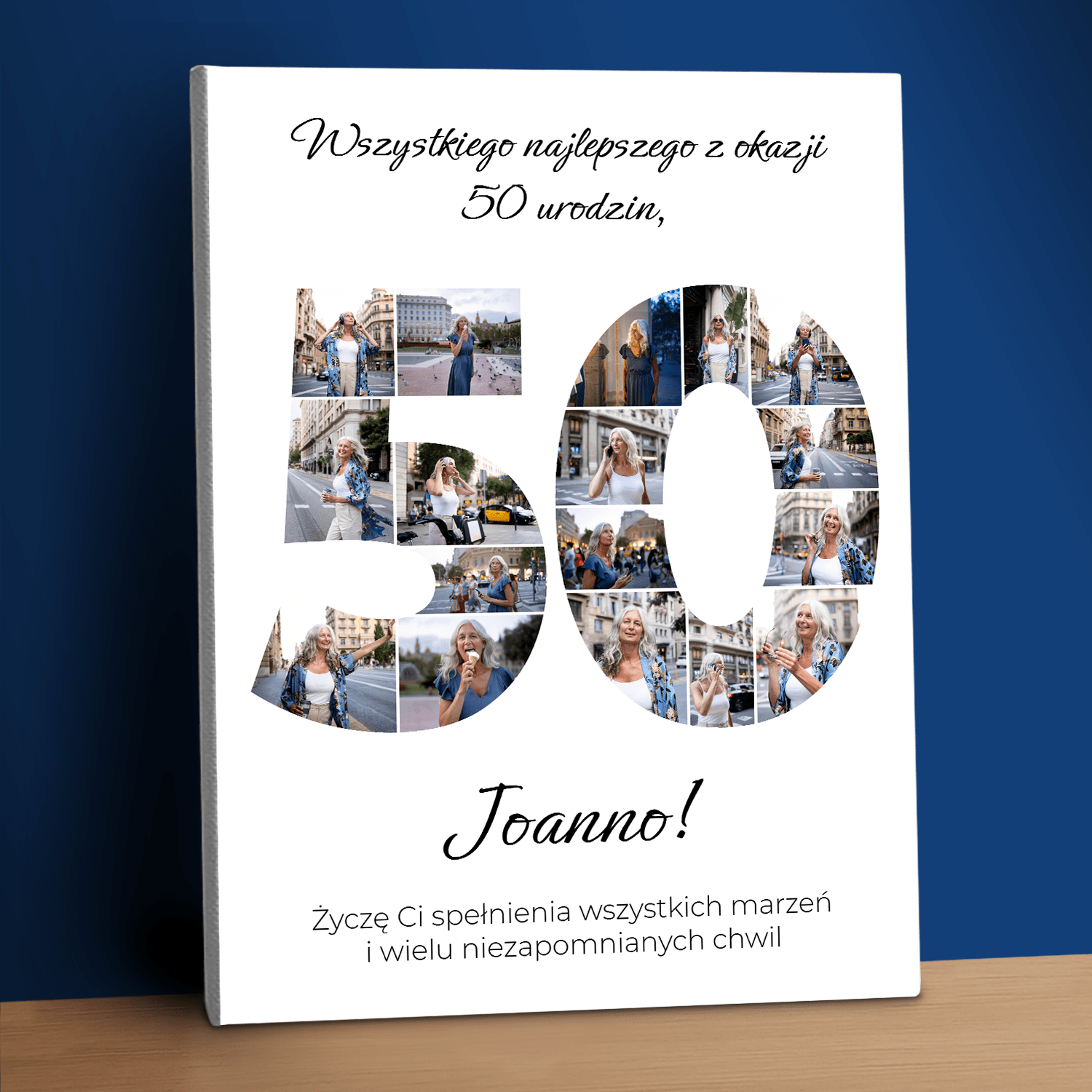 Wszystkiego najlepszego z okazji 50. - kolaż na płótnie dla niej - StwórzPrezent.pl