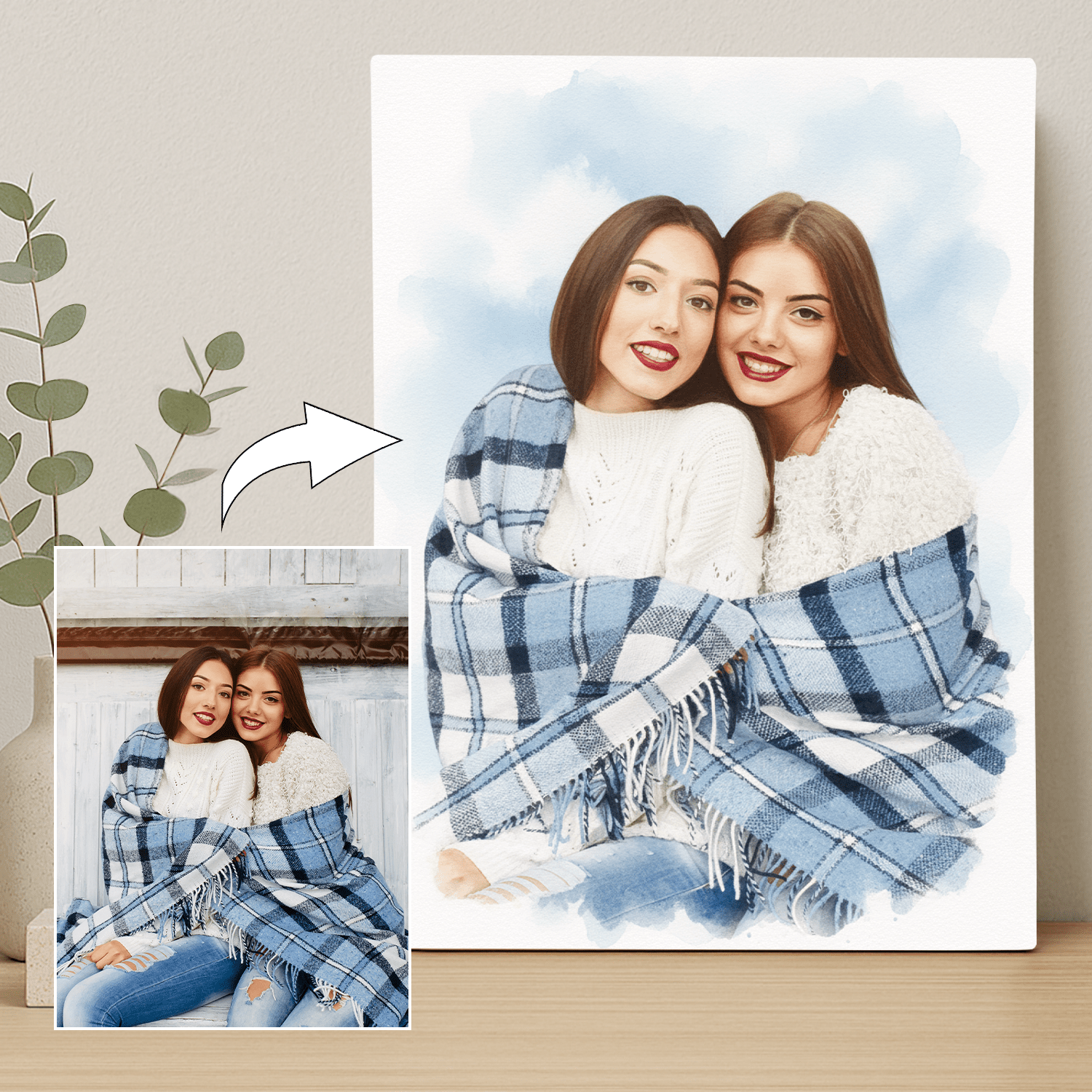 Z najlepszą przyjaciółką - portret na płótnie dla przyjaciółki - StwórzPrezent.pl