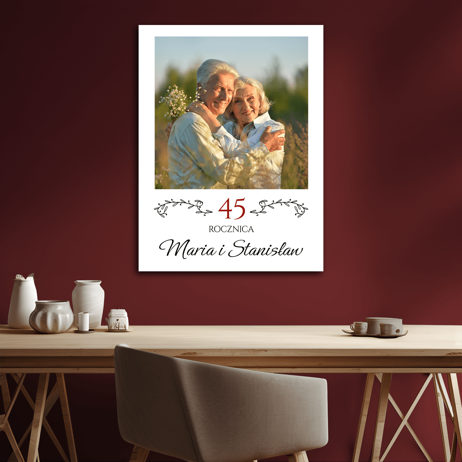 Z okazji 45 rocznicy ślubu - kolaż na płótnie dla pary - StwórzPrezent.pl