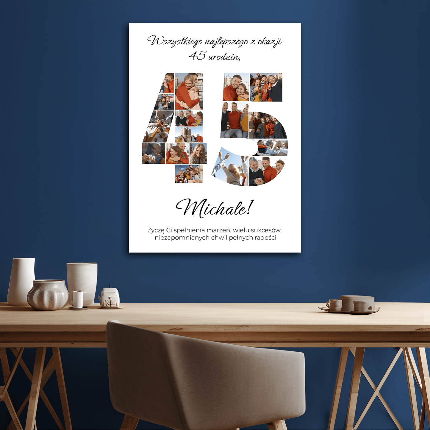 Z okazji 45 urodzin – kolaż na płótnie dla niego - StwórzPrezent.pl