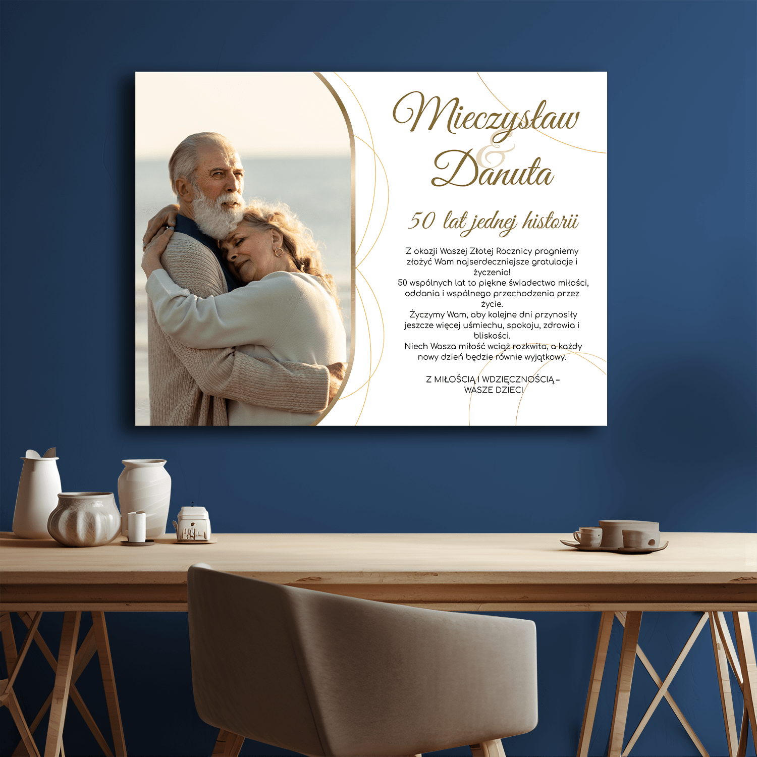 Z okazji 50 rocznicy ślubu - kolaż na płótnie dla pary - StwórzPrezent.pl