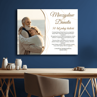 Z okazji 50 rocznicy ślubu - kolaż na płótnie dla pary - StwórzPrezent.pl