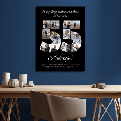 Z okazji 55 urodzin - kolaż na płótnie dla niego - StwórzPrezent.pl