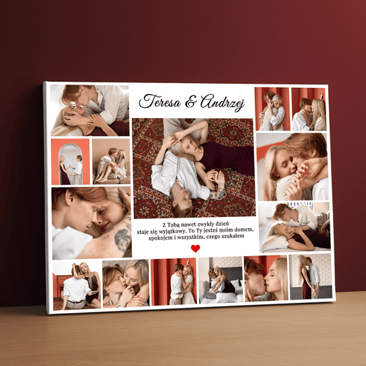 Zdjęcia zakochanej pary - kolaż na płótnie dla pary - StwórzPrezent.pl