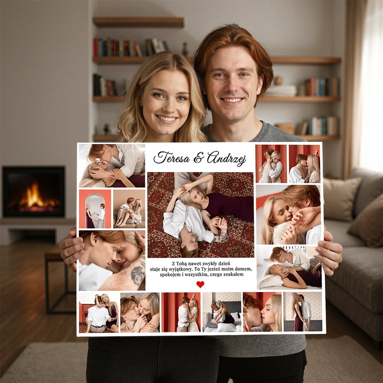 Zdjęcia zakochanej pary - kolaż na płótnie dla pary - StwórzPrezent.pl
