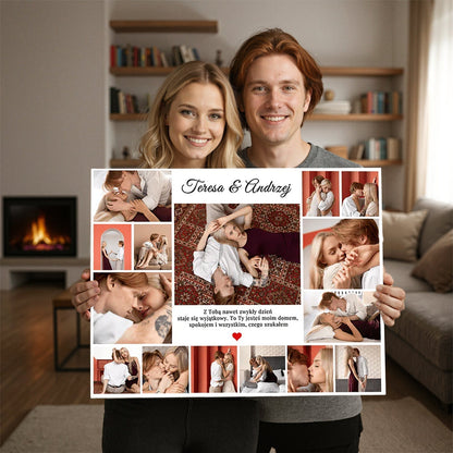 Zdjęcia zakochanej pary - kolaż na płótnie dla pary - StwórzPrezent.pl