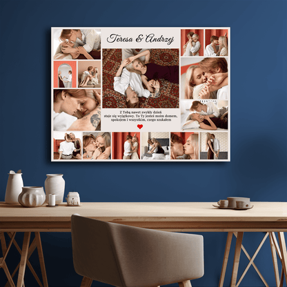 Zdjęcia zakochanej pary - kolaż na płótnie dla pary - StwórzPrezent.pl