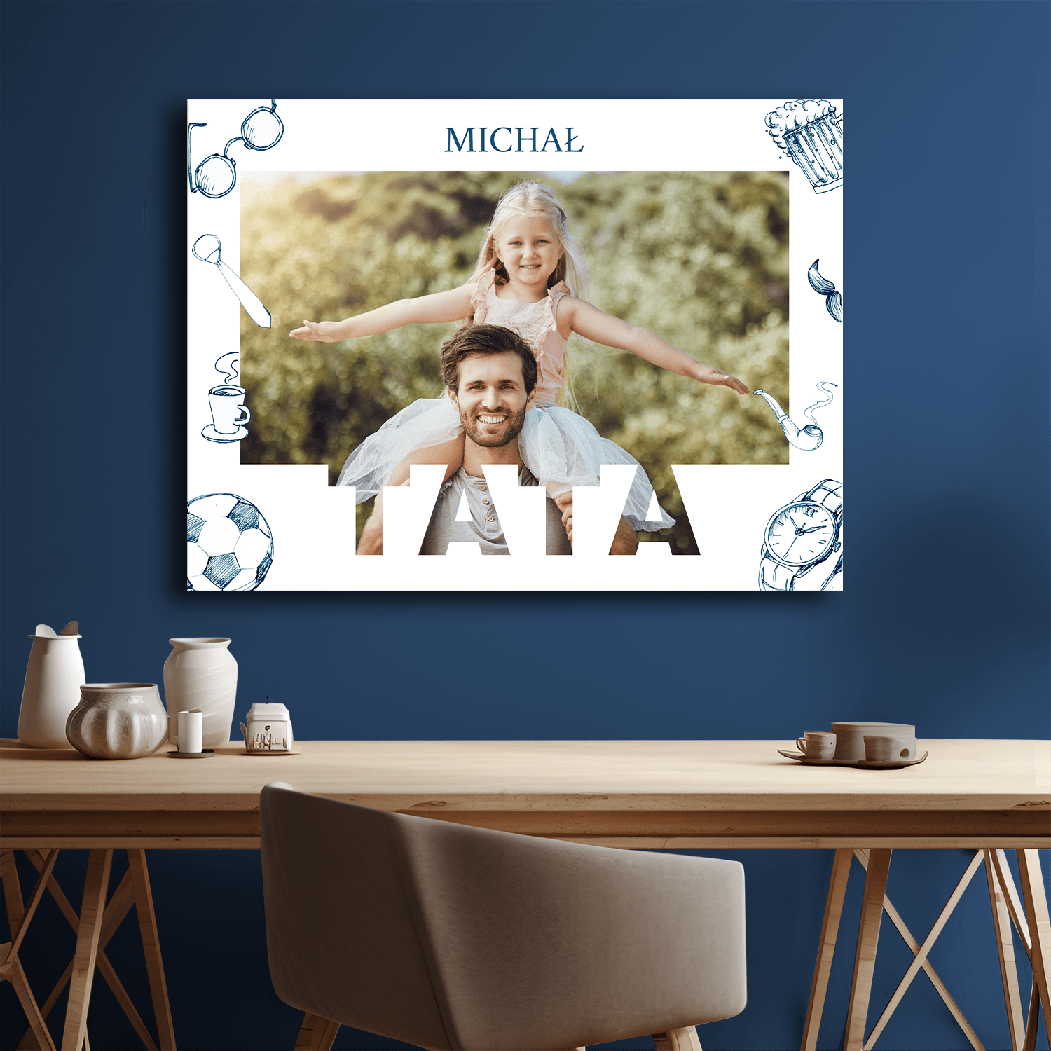 Zdjęcie z tatą - kolaż na płótnie dla taty - StwórzPrezent.pl