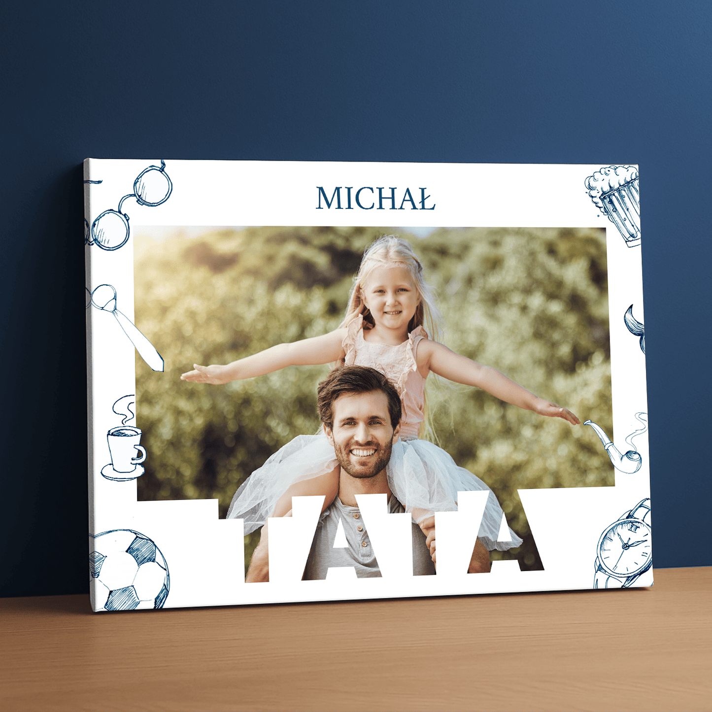Zdjęcie z tatą - kolaż na płótnie dla taty - StwórzPrezent.pl