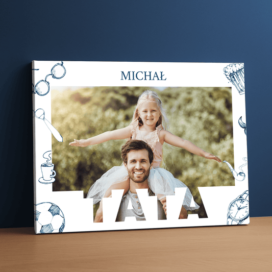 Zdjęcie z tatą - kolaż na płótnie dla taty - StwórzPrezent.pl