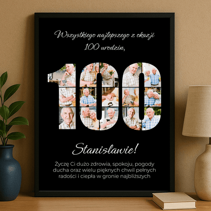 Życzenia na 100 urodziny – plakat personalizowany dla mężczyzny - StwórzPrezent.pl
