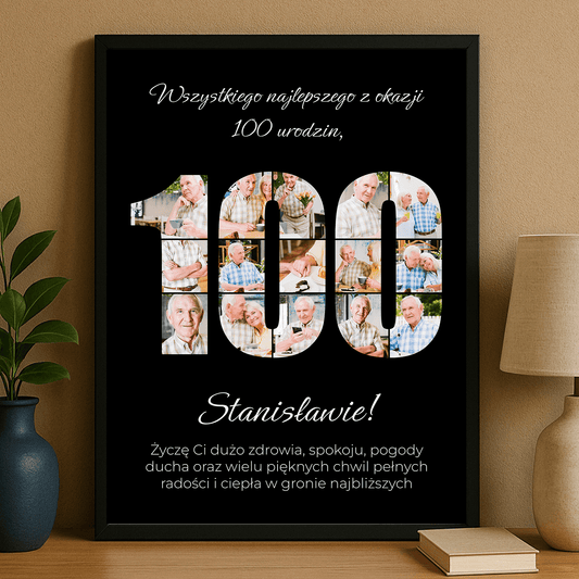Życzenia na 100 urodziny – plakat personalizowany dla mężczyzny - StwórzPrezent.pl