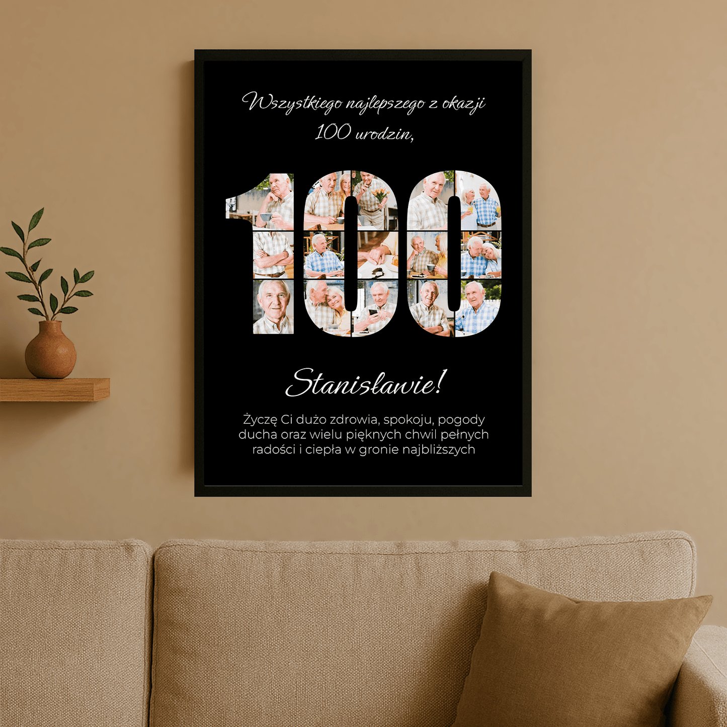 Życzenia na 100 urodziny – plakat personalizowany dla mężczyzny - StwórzPrezent.pl