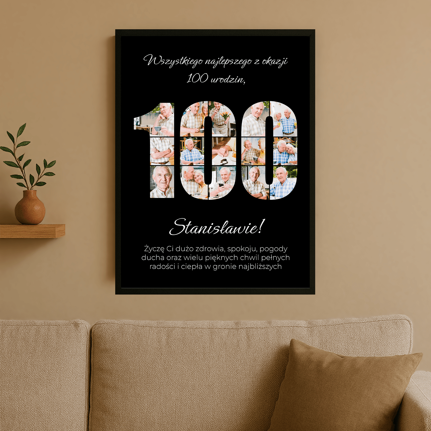 Życzenia na 100 urodziny – plakat personalizowany dla mężczyzny - StwórzPrezent.pl