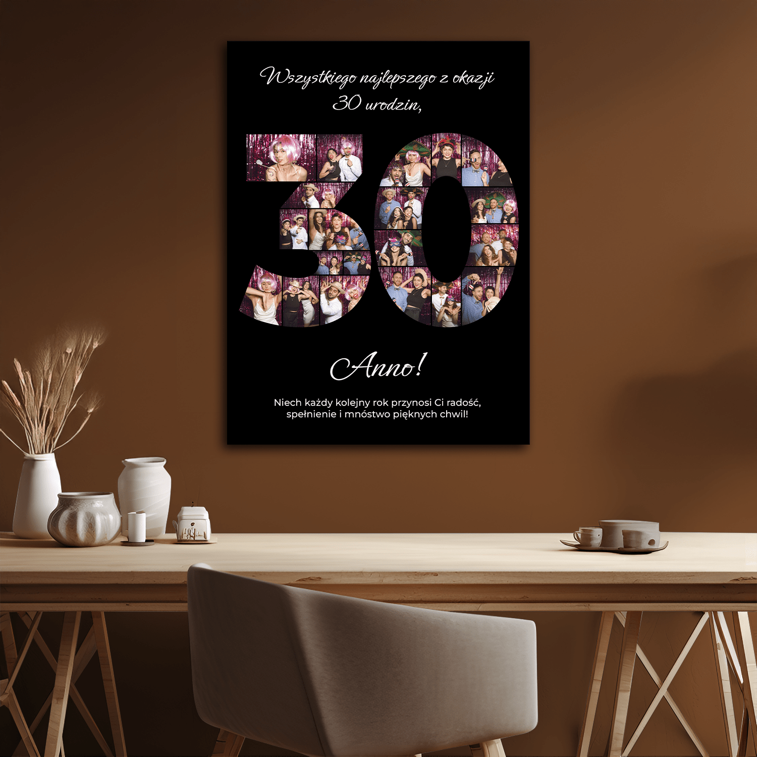 Życzenia na 30 urodziny - kolaż na płótnie dla przyjaciółki - StwórzPrezent.pl